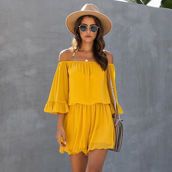 2020 new summer fashion slash neck playsuits women casual loose solid high waist ruffles playsuits, Black;white
2020 new summer fashion slash neck playsuits women casual loose solid high waist ruffles playsuits, Black;white