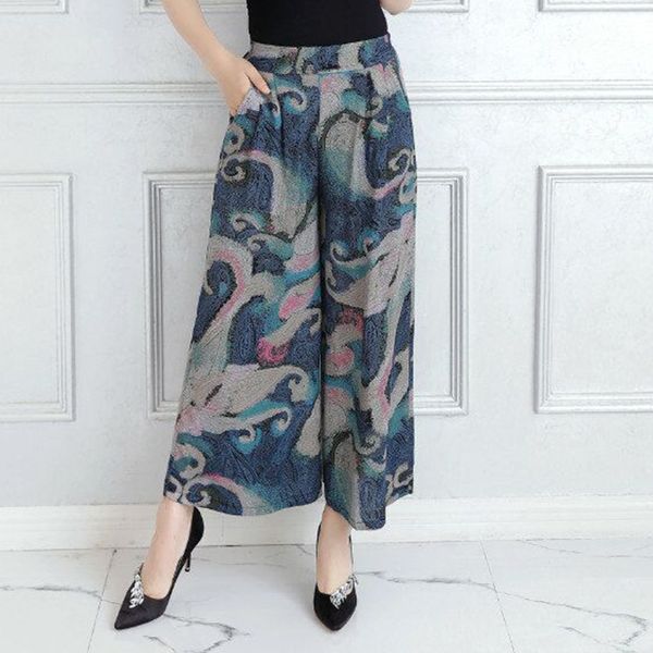 2021 new women wide leg pants summer floral print female casual streetwear pants elastic high waist fashion plus size ca67, Black;white
2021 new women wide leg pants summer floral print female casual streetwear pants elastic high waist fashion plus size ca67, Black;white