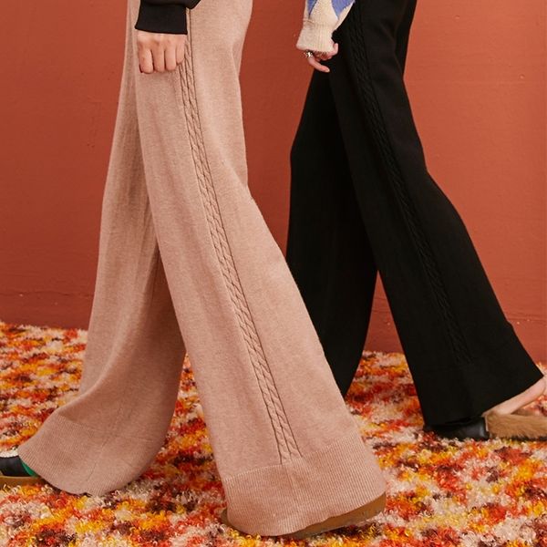 sam's tree multicolor wide leg korean knitted women pants winter pure drawstring elastic waist loose casual female trouser y200418, Black;white
sam's tree multicolor wide leg korean knitted women pants winter pure drawstring elastic waist loose casual female trouser y200418, Black;white