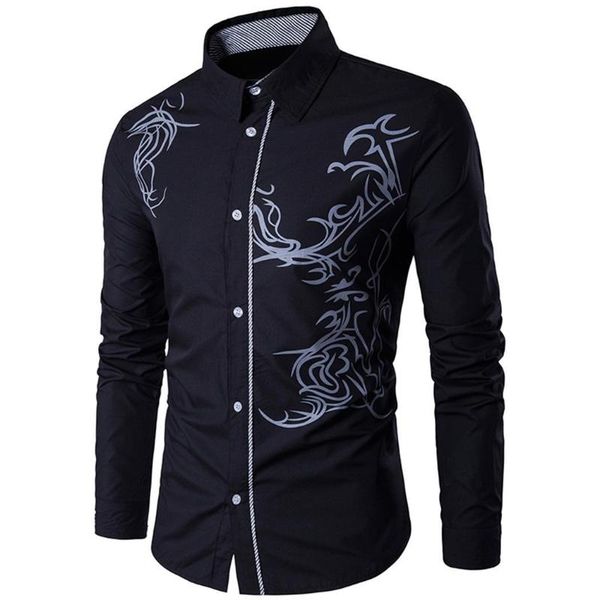 men casual long sleeve button blouse all seasons print shirt turndown collar slim regular, White;black
men casual long sleeve button blouse all seasons print shirt turndown collar slim regular, White;black