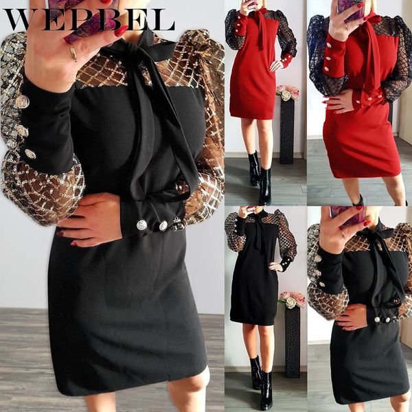 women mesh patchwork sequins mini dress casual ladies elegant long puff sleeve o neck bodycon dress party dress q1210, Black;gray
women mesh patchwork sequins mini dress casual ladies elegant long puff sleeve o neck bodycon dress party dress q1210, Black;gray