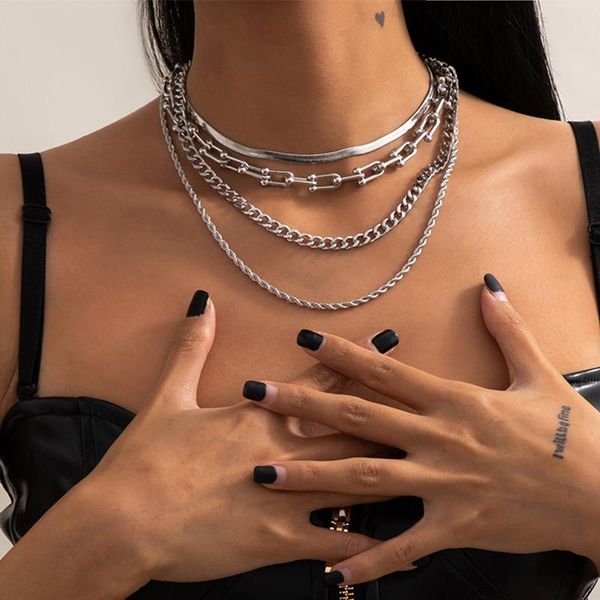 chokers lacteo 4 pcs/set exaggerated choker necklace for women hip hop twist flat snake chain fashion clavicle, Golden;silver
chokers lacteo 4 pcs/set exaggerated choker necklace for women hip hop twist flat snake chain fashion clavicle, Golden;silver