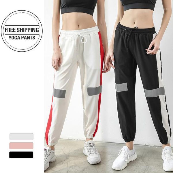 sport drawstring yoga waist black jogging pants women new 2020 outdoor gym running sportswear loose training pants sweatpants1, Black;blue
sport drawstring yoga waist black jogging pants women new 2020 outdoor gym running sportswear loose training pants sweatpants1, Black;blue