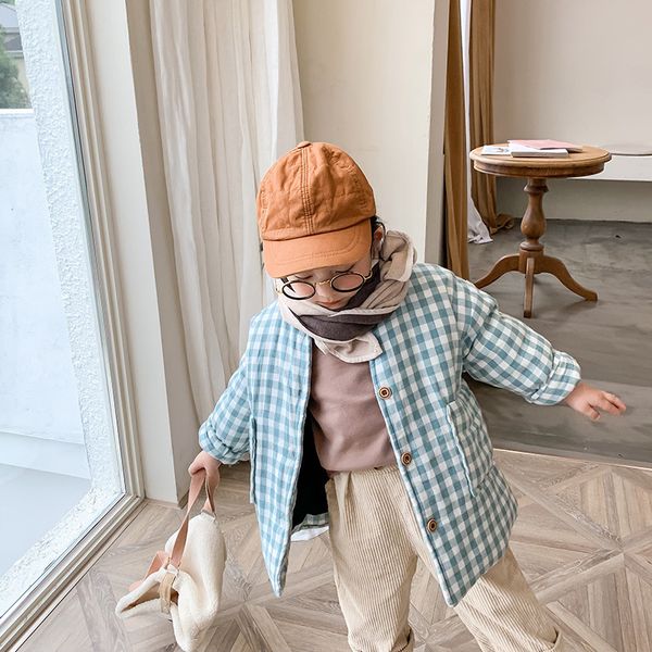winter children's coat new arrival korean style thickened and warm long plaid cotton jacket for fashion cute baby girls and boys lj2010, Blue;gray
winter children's coat new arrival korean style thickened and warm long plaid cotton jacket for fashion cute baby girls and boys lj2010, Blue;gray