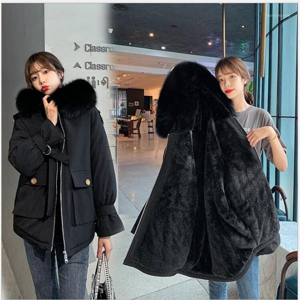 women's down & parkas 2021 winter coat women hooded long sleeve overcoat cotton-padded warm loose jacket fashion outwear r7271, Black
women's down & parkas 2021 winter coat women hooded long sleeve overcoat cotton-padded warm loose jacket fashion outwear r7271, Black