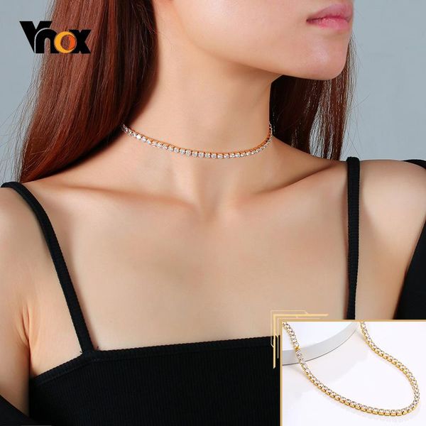 vnox charming 4mm women + cubic zirconia tennis chain choker necklaces party jewelry with iced out 1 row cz accessory, Golden;silver
vnox charming 4mm women + cubic zirconia tennis chain choker necklaces party jewelry with iced out 1 row cz accessory, Golden;silver