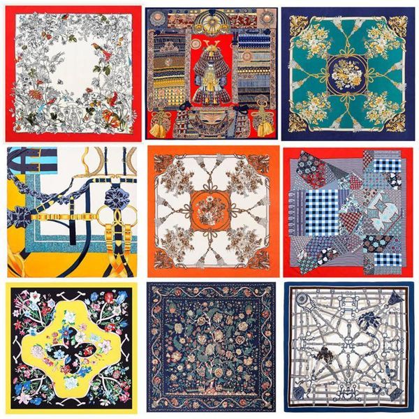 scarves high quailty silk square scarf headband female ladies flower shawl twill print big 130*130cm1, Blue;gray
scarves high quailty silk square scarf headband female ladies flower shawl twill print big 130*130cm1, Blue;gray