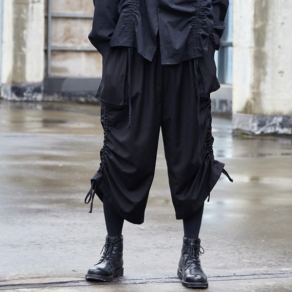 men's pants nine-minute spring and summer fashion yamamoto style women's pleated leisure low crotch, Black
men's pants nine-minute spring and summer fashion yamamoto style women's pleated leisure low crotch, Black