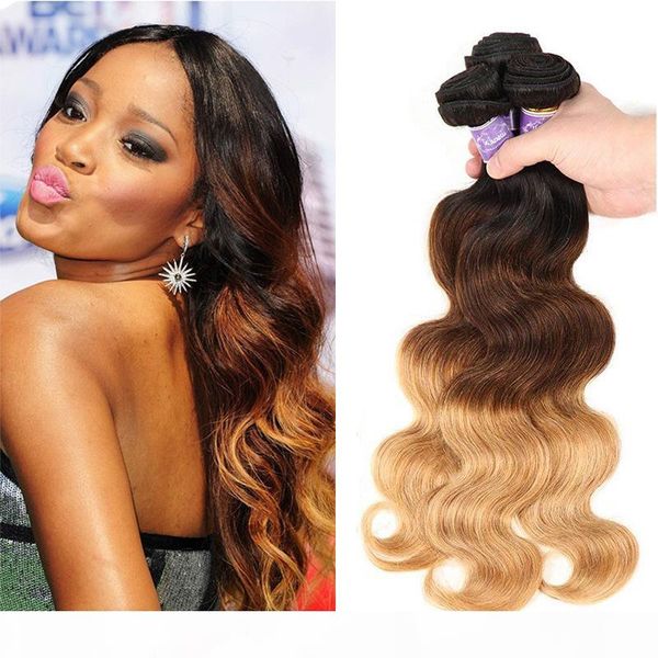 ombre human hair extensions brazilian peruvian malaysian body wave three tone brown blonde 1b 4 27# colored remy hair weave 3 bundles, Black
ombre human hair extensions brazilian peruvian malaysian body wave three tone brown blonde 1b 4 27# colored remy hair weave 3 bundles, Black
