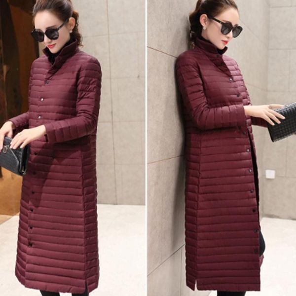 light gray/wine red color long women winter white duck down jackets fashion striped autumn jacket light warm ladies coats, Black
light gray/wine red color long women winter white duck down jackets fashion striped autumn jacket light warm ladies coats, Black