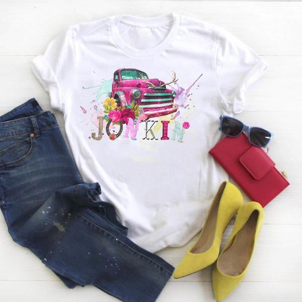 women shirt summer truck summer short sleeve womens clothes graphic printed ladies kawaii tees tshirt female t-shirt, White
women shirt summer truck summer short sleeve womens clothes graphic printed ladies kawaii tees tshirt female t-shirt, White