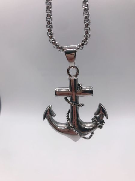european and american jewelry explosion models punk personality retro navy anchor men's titanium steel pendant necklace, Silver
european and american jewelry explosion models punk personality retro navy anchor men's titanium steel pendant necklace, Silver