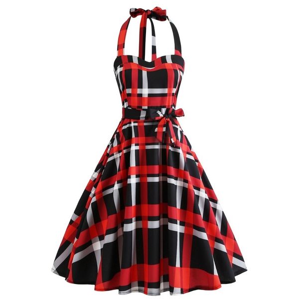 1950's hepburn style big swing hanging neck wrapped chest lace up waist stripe print dress, Black;gray
1950's hepburn style big swing hanging neck wrapped chest lace up waist stripe print dress, Black;gray