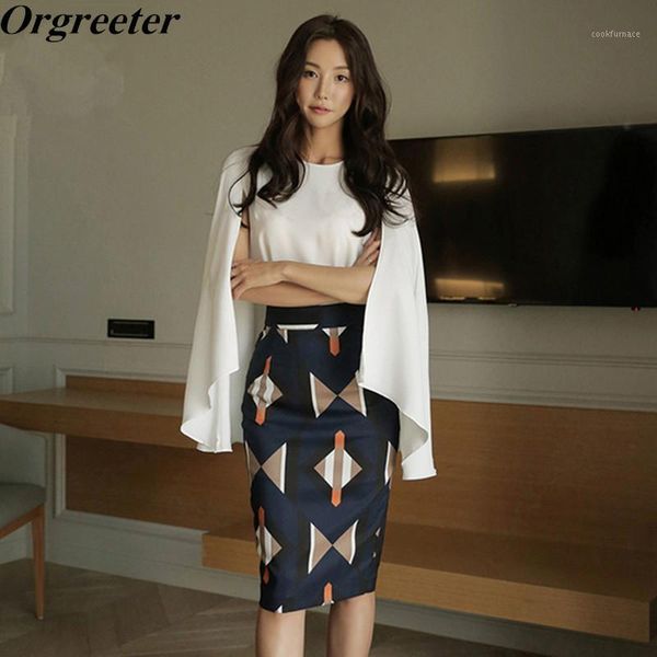 korean new 2018 summer office work eleladies outfit women's white cloak sleeves shirt and print bodycon skirt 2 piece set1
korean new 2018 summer office work eleladies outfit women's white cloak sleeves shirt and print bodycon skirt 2 piece set1