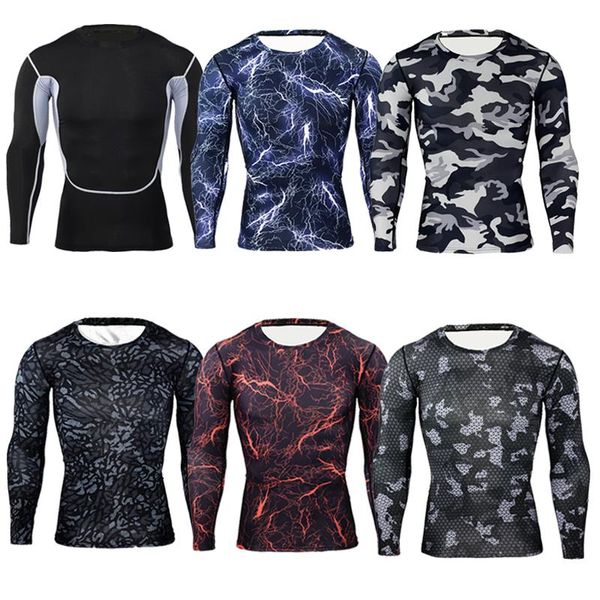 running jerseys men's compression sports shirt long sleeve camouflage fitness 3d quick-drying t-shirt gym workout clothing top, Black;blue
running jerseys men's compression sports shirt long sleeve camouflage fitness 3d quick-drying t-shirt gym workout clothing top, Black;blue