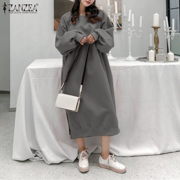 casual dresses baggy kaftan sweatshirt dress winter long puff sleeve pullover solid color zanzea 2021 women black drawstring vestidos, Black;gray
casual dresses baggy kaftan sweatshirt dress winter long puff sleeve pullover solid color zanzea 2021 women black drawstring vestidos, Black;gray