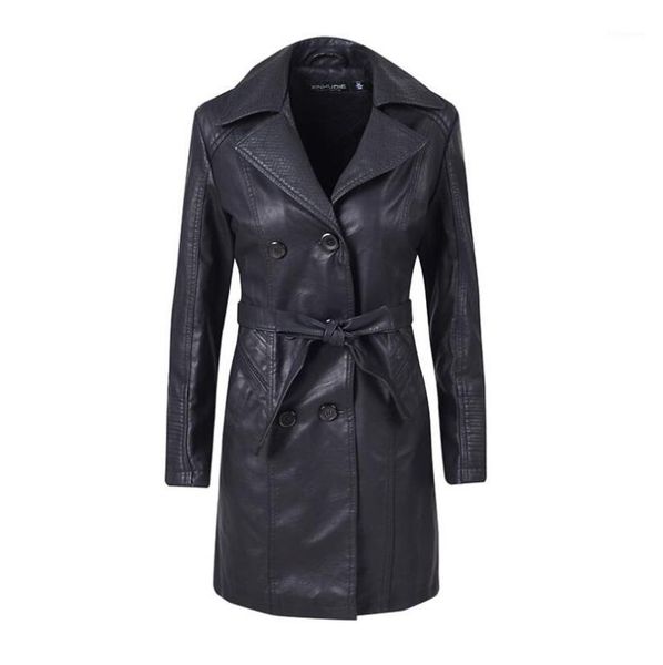 2019 autumn winter new women's leather jacket long female pu leather jacket coat motorcycle windbreaker with belt p13651, Black
2019 autumn winter new women's leather jacket long female pu leather jacket coat motorcycle windbreaker with belt p13651, Black