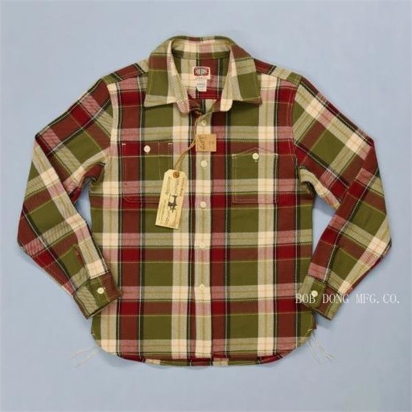 bob dong ultra heavy plaid men's workwear long sleeved checked shirts c1211, White;black
bob dong ultra heavy plaid men's workwear long sleeved checked shirts c1211, White;black