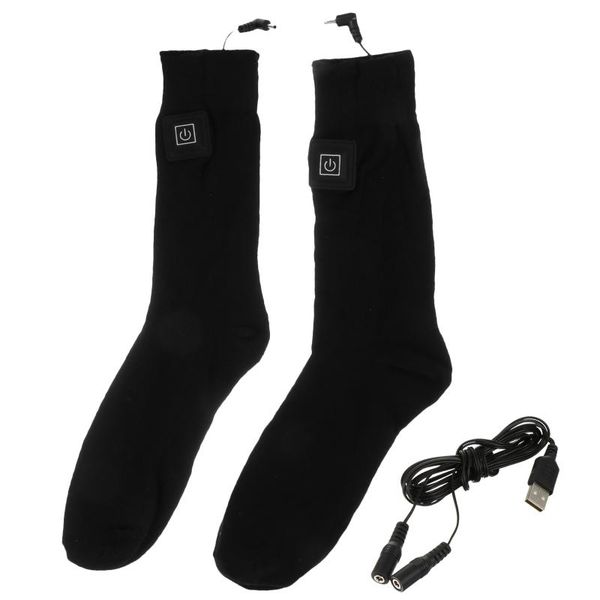 1 pair intelligent heated stocking practical cotton heating sock (no battery), Black
1 pair intelligent heated stocking practical cotton heating sock (no battery), Black
