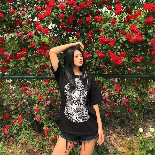 women t-shirts fashion casual ghost print elastic tees o-neck half sleeve femme full length girl summer loose new, White
women t-shirts fashion casual ghost print elastic tees o-neck half sleeve femme full length girl summer loose new, White