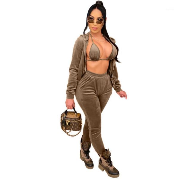 3 pieces velvet set tracksuit woman 2020 hooded zipper v long sleeve jacket velvet pockets long pants women suit hoody sets1, Gray
3 pieces velvet set tracksuit woman 2020 hooded zipper v long sleeve jacket velvet pockets long pants women suit hoody sets1, Gray