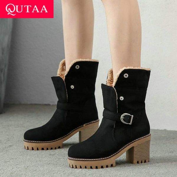 qutaa 2020 platform warm fur autumn winter scrub all match women shoes round toe thick high heel buckle ankle boots size 34-43, Black
qutaa 2020 platform warm fur autumn winter scrub all match women shoes round toe thick high heel buckle ankle boots size 34-43, Black