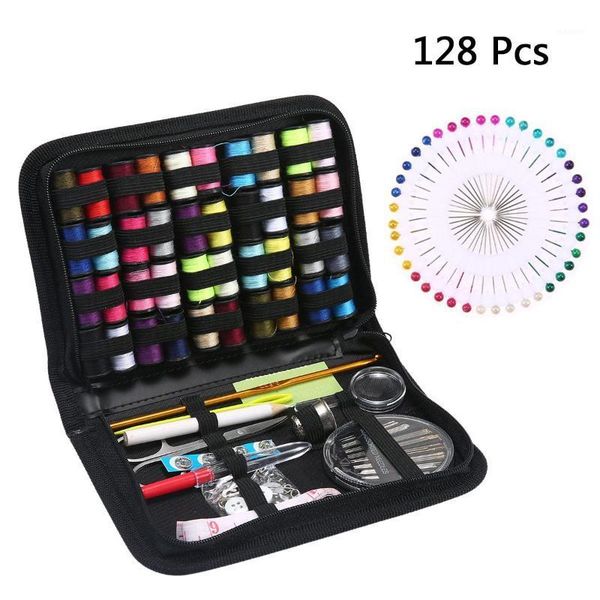 128pcs diy sewing box multi-function travel sewing kit needle thread threader tape scissor storage bag set accessories1, Black
128pcs diy sewing box multi-function travel sewing kit needle thread threader tape scissor storage bag set accessories1, Black