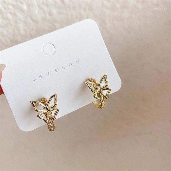 fashion butterfly hoop earrings for women gold color circle ear rings small hoops korean earring butterfly jewelry1, Golden;silver
fashion butterfly hoop earrings for women gold color circle ear rings small hoops korean earring butterfly jewelry1, Golden;silver
