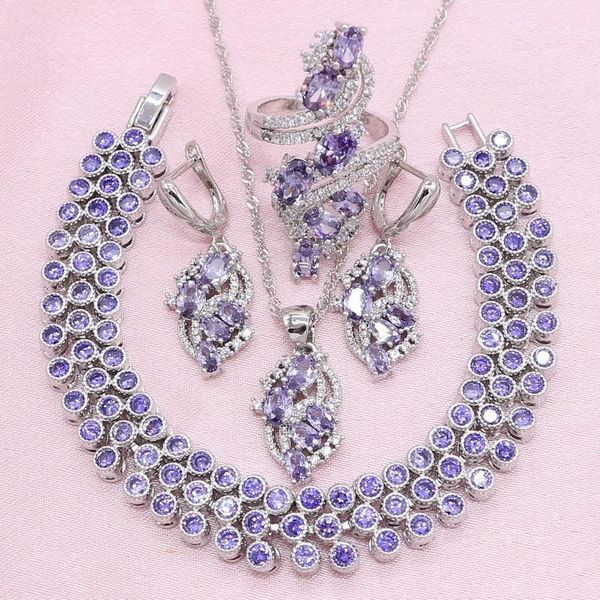 silver color jewelry sets for women new arrivals purple cubic zirconia bracelet earrings necklace ring wedding christmas gift1
silver color jewelry sets for women new arrivals purple cubic zirconia bracelet earrings necklace ring wedding christmas gift1