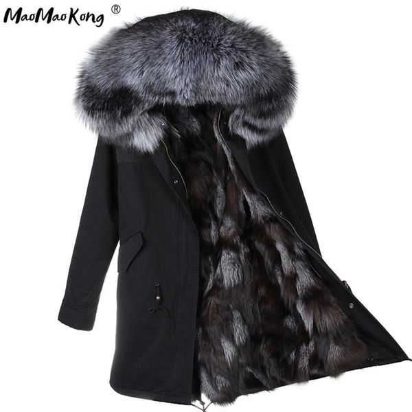 mao mao kong winter women's fur jacket long outdoor real fox fur lining parka ed44 women's coat 201209, Black
mao mao kong winter women's fur jacket long outdoor real fox fur lining parka ed44 women's coat 201209, Black