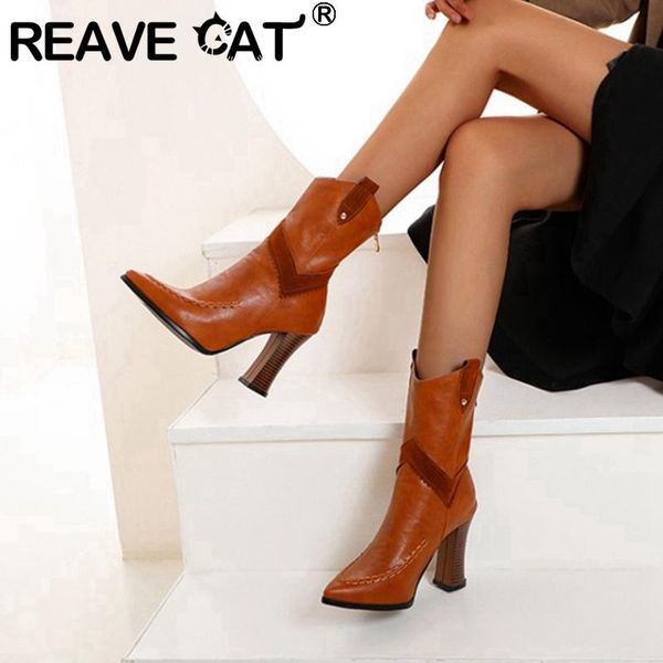 boots reave cat midcalf pointed toe 9cm square heels western warm punk zip colorful stylish big size 33-50 winter a3286, Black
boots reave cat midcalf pointed toe 9cm square heels western warm punk zip colorful stylish big size 33-50 winter a3286, Black