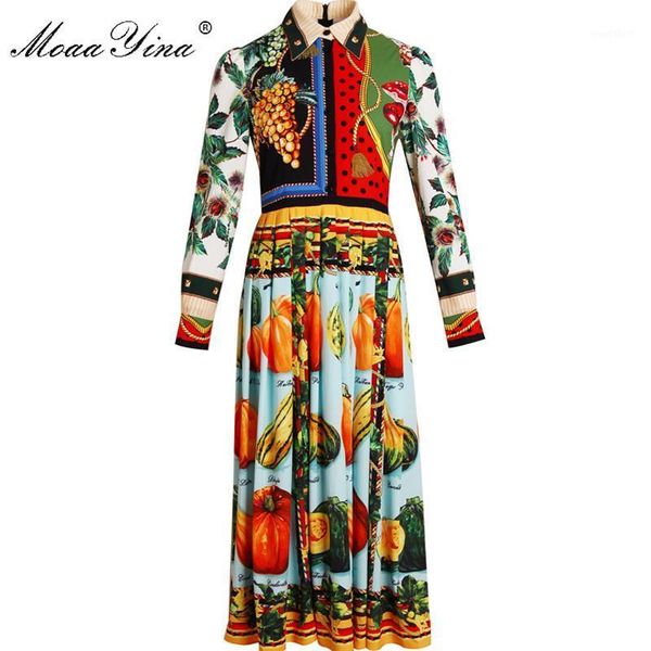 moaayina fashion designer dress spring women's dress long sleeve vegetables pumpkin grape print vintage pleated dresses1, Black;gray
moaayina fashion designer dress spring women's dress long sleeve vegetables pumpkin grape print vintage pleated dresses1, Black;gray