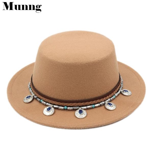 wide brim hats munng women ladies wool bowler boater sailor cap flat hat sapphire belt size, Blue;gray
wide brim hats munng women ladies wool bowler boater sailor cap flat hat sapphire belt size, Blue;gray