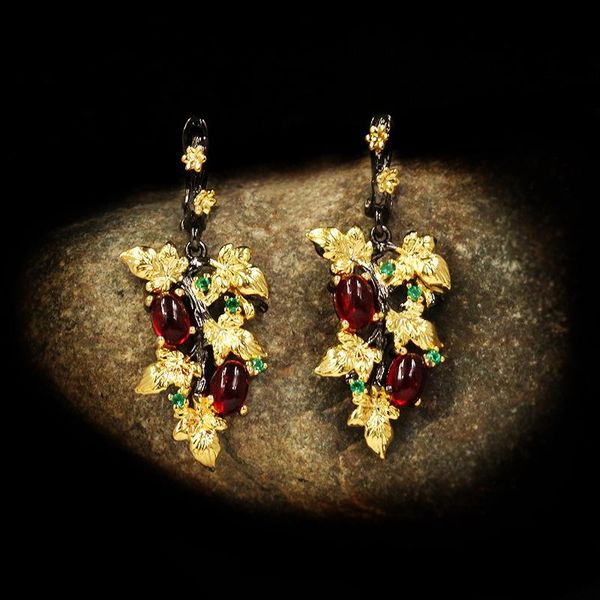 cizeva bohemia elegant garnet drop earrings for women two tone leaves flowers black gold dangle earrings bridal wedding jewelry, Silver
cizeva bohemia elegant garnet drop earrings for women two tone leaves flowers black gold dangle earrings bridal wedding jewelry, Silver
