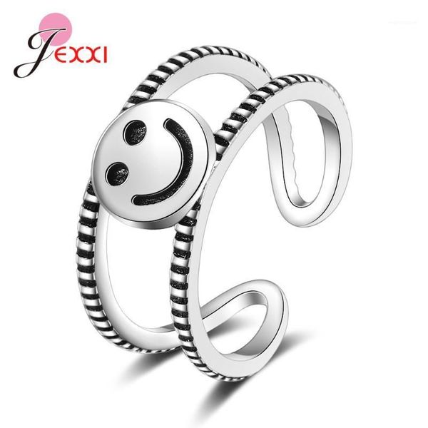 Real 925 Sterling Silver Fashion Female Jewelry Cute Smiling Face Open Ring For Women Girls Student Lovely Gifts Wholesale1, Slivery;golden 
Real 925 Sterling Silver Fashion Female Jewelry Cute Smiling Face Open Ring For Women Girls Student Lovely Gifts Wholesale1, Slivery;golden