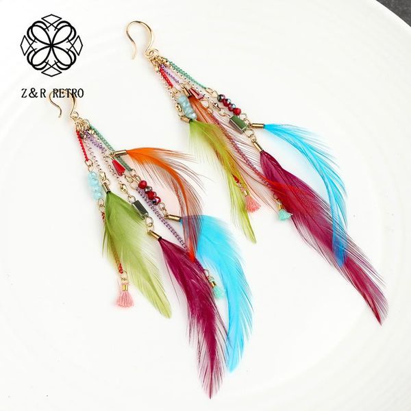 crystal hanging earrings feather dangling earrings for women vintage bohemian colourful fashion jewelry wedding gifts, Silver
crystal hanging earrings feather dangling earrings for women vintage bohemian colourful fashion jewelry wedding gifts, Silver