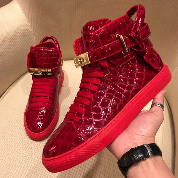 phenkang men embossed crocodile high sneakers lock lace red flats real leather designer boots mens casual shoes 201125, Black
phenkang men embossed crocodile high sneakers lock lace red flats real leather designer boots mens casual shoes 201125, Black