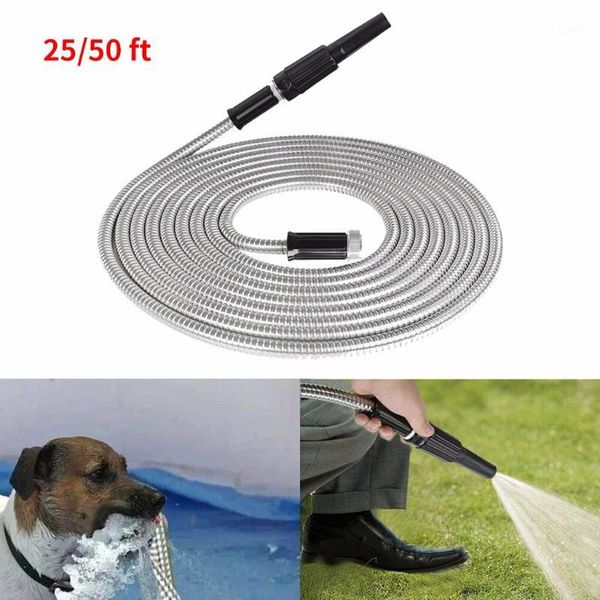 dropshipping stainless steel metal garden hose water pipe 25/50ft flexible lightweight metal garden water hose with connector1
dropshipping stainless steel metal garden hose water pipe 25/50ft flexible lightweight metal garden water hose with connector1
