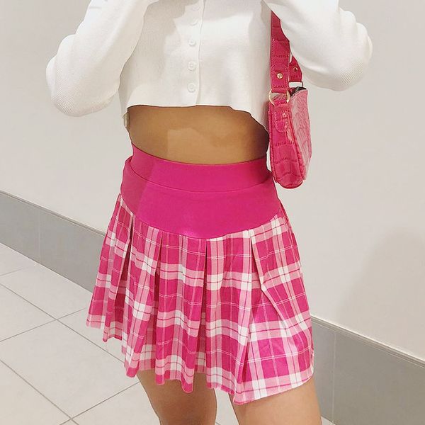 pink plaid pleated skirts y2k preppy style mini skirts elastic high waisted bottom korean vinatge skirts women school y1214, Black
pink plaid pleated skirts y2k preppy style mini skirts elastic high waisted bottom korean vinatge skirts women school y1214, Black
