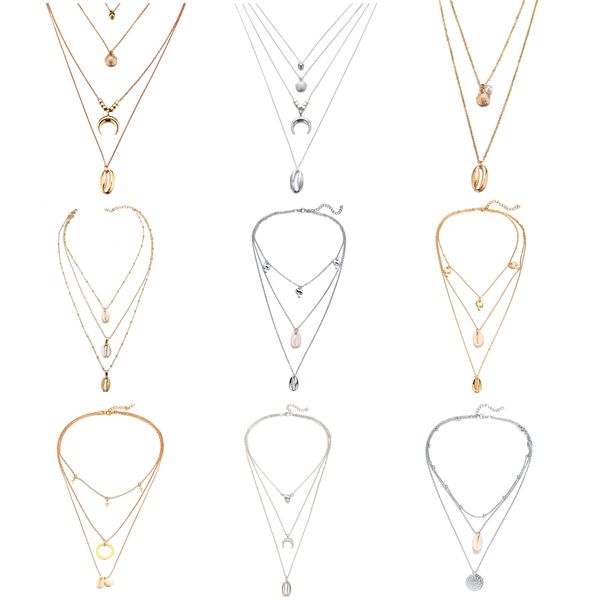 2019 new bohemian layered moon shell pendant necklace for women fashion sea shells chain seashell necklace beach jewelry, Silver
2019 new bohemian layered moon shell pendant necklace for women fashion sea shells chain seashell necklace beach jewelry, Silver