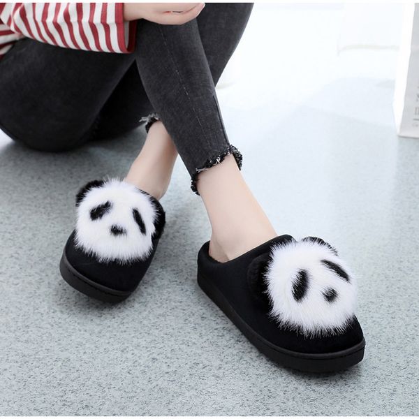 women slippers winter slip on short plush warm cartoon animation panda ladies slippers female indoor home flat comfortable shoes 201203, Black
women slippers winter slip on short plush warm cartoon animation panda ladies slippers female indoor home flat comfortable shoes 201203, Black