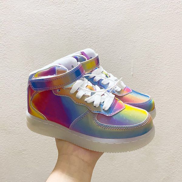 2021 new mid high laser golden casual trainer children boy girl kids youth skate sneaker fashion sport shoes size28-35, Black
2021 new mid high laser golden casual trainer children boy girl kids youth skate sneaker fashion sport shoes size28-35, Black