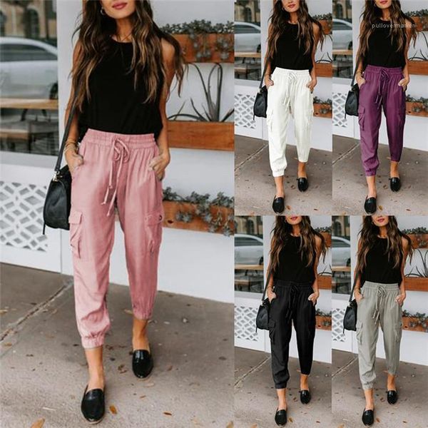 casual trousers high waist loose pockets drawstring pants spring summer comfortable women pants solid color womens, Black;white
casual trousers high waist loose pockets drawstring pants spring summer comfortable women pants solid color womens, Black;white