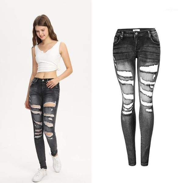 women's jeans slim stretch personality hole ladies autumn feet pencil pants1, Blue
women's jeans slim stretch personality hole ladies autumn feet pencil pants1, Blue