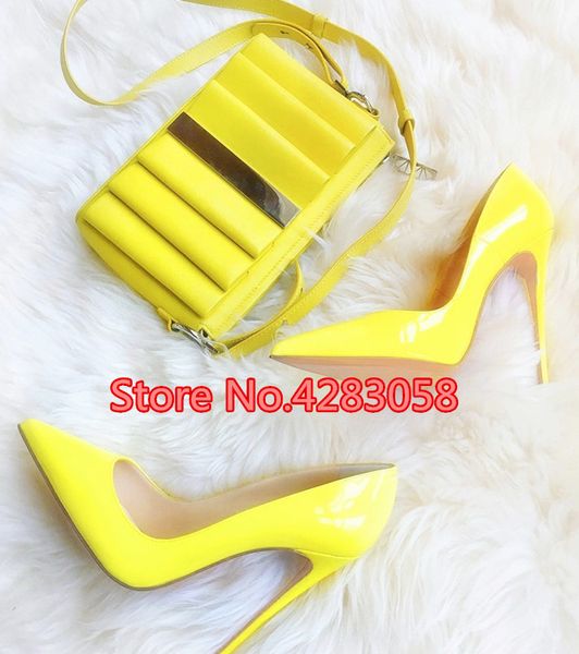 fashion fret casual designer yellow leather bombs patent pointed toe stiletto heel women's shoes six inches 3s20, Black
fashion fret casual designer yellow leather bombs patent pointed toe stiletto heel women's shoes six inches 3s20, Black