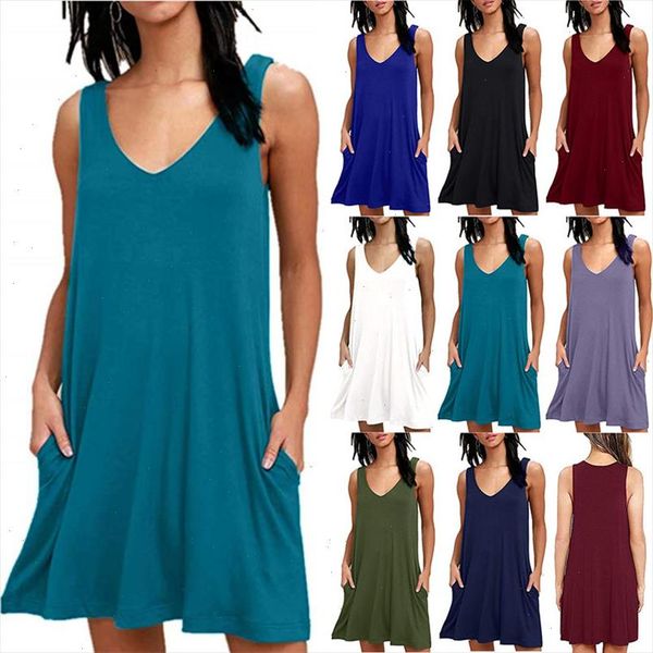 women v neck tank mini dresses summer plus size solid sleeveless pockets loose dress casual beach a line dress sundress vestidos, Black;gray
women v neck tank mini dresses summer plus size solid sleeveless pockets loose dress casual beach a line dress sundress vestidos, Black;gray