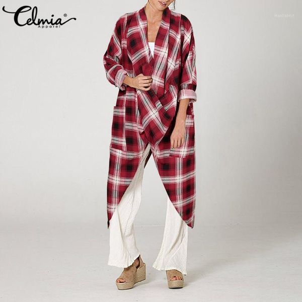 women fahion women plaid long celmia vintage blouses loose casual long sleeve asymmetrical blusas plus size femininas1, White
women fahion women plaid long celmia vintage blouses loose casual long sleeve asymmetrical blusas plus size femininas1, White