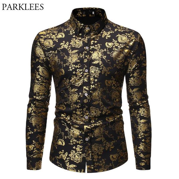 men's casual shirts gold flowered luxury design stylish dress shirt men slim fit long sleeve club party dinner wedding social male s-xl, White;black
men's casual shirts gold flowered luxury design stylish dress shirt men slim fit long sleeve club party dinner wedding social male s-xl, White;black