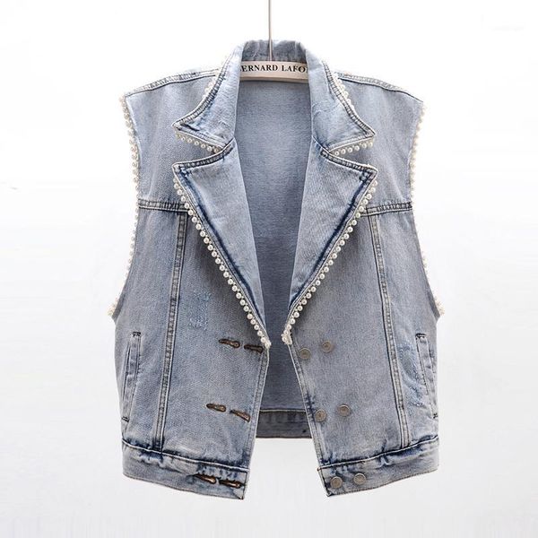 women's vests summer vintage blue denim vest women beading suit collar loose waistcoat sleeveless jacket ladies casual short jeans fema, Black;white
women's vests summer vintage blue denim vest women beading suit collar loose waistcoat sleeveless jacket ladies casual short jeans fema, Black;white