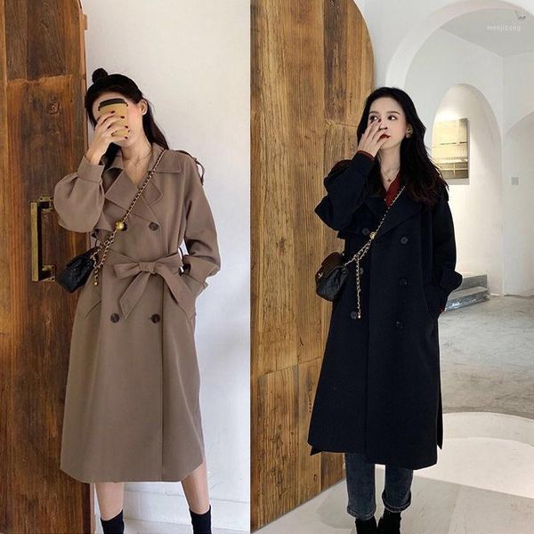 windbreaker women's long and small temperament 2021 new british style coat autumn and winter1, Tan;black
windbreaker women's long and small temperament 2021 new british style coat autumn and winter1, Tan;black